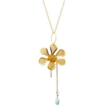 Larimar Necklace gold