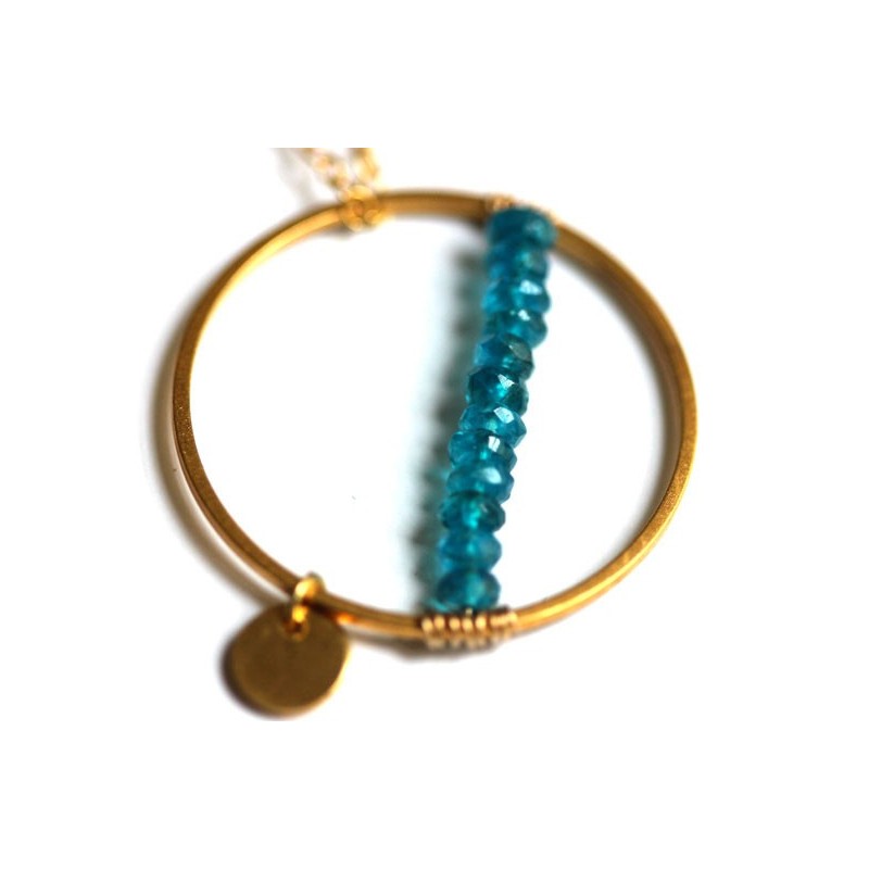 Apatite beads gold plated necklace details