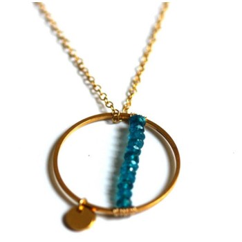 Apatite beads gold plated necklace