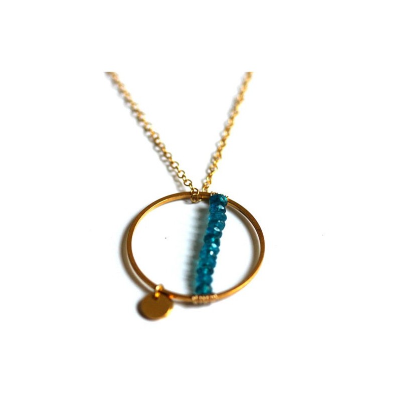 Apatite beads gold plated necklace