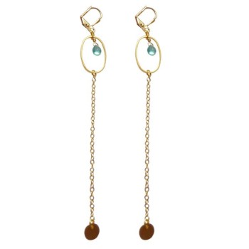 Boucles oreilles perles Apatite et or