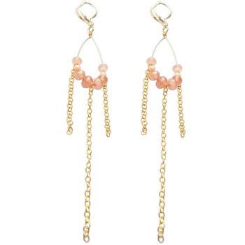 Rhodocrosite Earrings gold