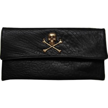 sous les paves black leather pouch