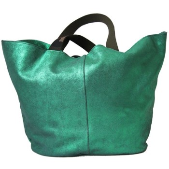 sous les paves green leather handbag