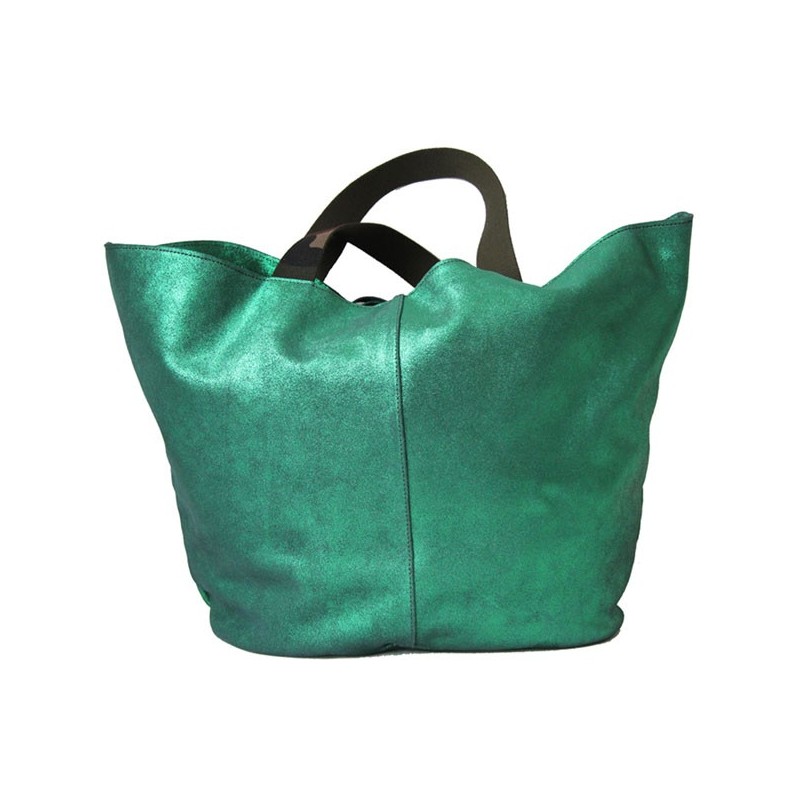 sous les paves green leather handbag