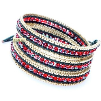 nakamol Bracelet Wrap Perles Rouges