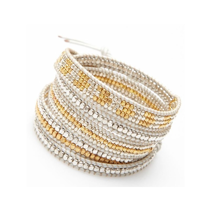 Nakamol Bracelet wrap perles argent