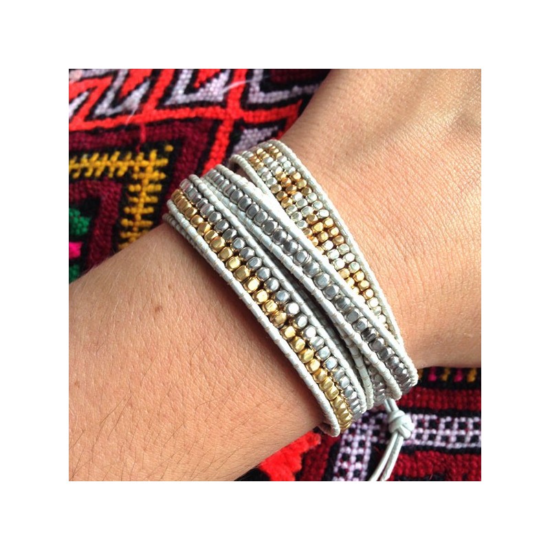 Nakamol Bracelet wrap perles