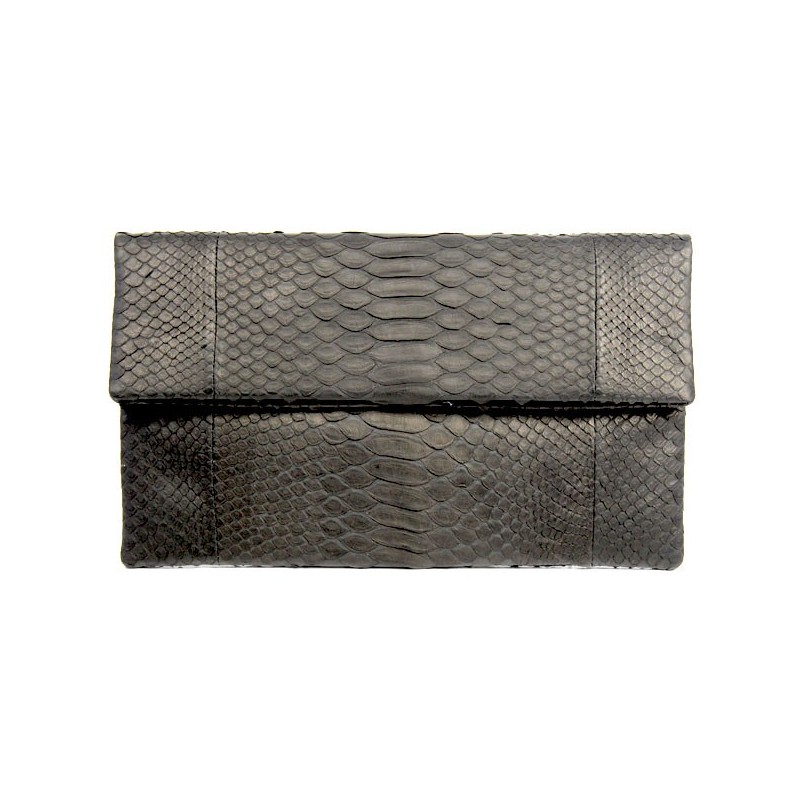 python leather clutch