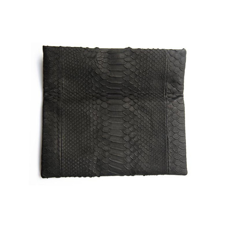 pochette cuir python veritable noir