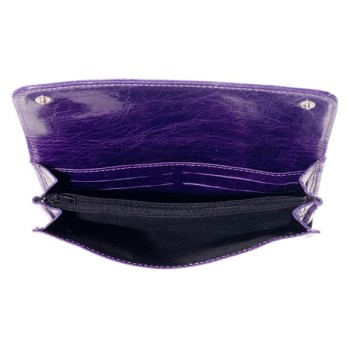 purple leather wallet French designer Mika Sarolea