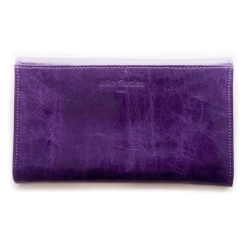 purple leather wallet French designer Mika Sarolea