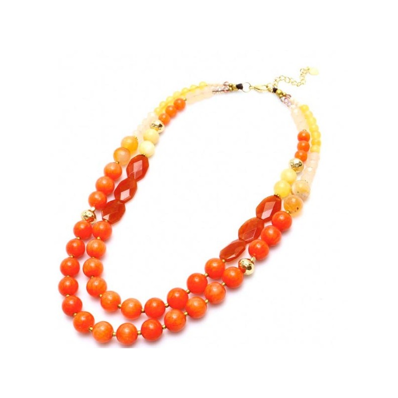 Nakamol Collier Perles Oranges